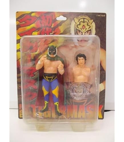 初代タイガーマスク（佐山サトル＋マスク2個）フィギュア 超美品】初代タイガーマスク佐山聡プロレスマスク