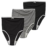 西松屋 EDM 3枚組産前ショーツ（無地2枚・ボーダー1枚）【M-L・L-LL】 マタニティ M-L ブラック