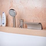 Hiendure ブラス真鍮 ニッケル オーバーヘッドシャワー 混合水栓 バスルーム用水栓