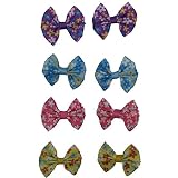 Super Sweet Floral SummerzリボンTinyヘアBowsワニクリップfor Teens / Baby Girls and Toddlers Kids ( Pack of 8 )