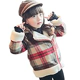 Domybest 秋冬 子供服 ベビー服 子供コート 長袖 女の子 男の子 2-7歳 2色 格子パターン 暖かく保つ 大晦日 七五三 新年会 誕生日 記念日 お祝い ギフト 旅行 パーティー