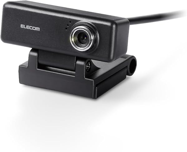 エレコム(ELECOM) WEBカメラ UCAM-C520FBBK 200万画素 HD 720p 30FPS マイク内蔵 高精細ガラスレンズ ケーブル長1.5m ブラック - 1