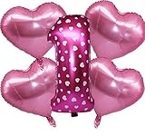 Langxun 32 Girl #1 First One 1st Thickening Pink Foil Digital Air-filled / Helium Balloons for Birth