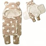 Platinum Loops 暖かい ふわふわ おくるみ 足つき ボア フリース 赤ちゃん ベビー アフガン ブランケット スリーパー 冬 お出掛け (ベージュ)