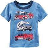 カーターズ Carter's/ ファイアートラックグラフィックティ ブルー トップス半袖Tシャツ 6歳【並行輸入】