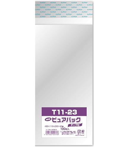Amazon | カクケイ OPP袋 クリアパック フタ付 テープ付 30μ 100枚