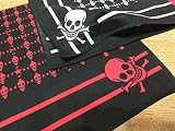TINY GANG(タイニーギャング) 日本製 中判バンダナ スカル柄 キッズ ドクロ黒×白