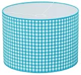 Taftan Checks 7mm Pendant Lampshade Diameter 35cm (Big, Turquoise) by Taftan