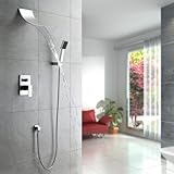 lightintheboxsingleハンドル壁Mounteシャワー蛇口/ Bathtub Faucet Contemporary Waterfall /雨シャワー付きハンドシャワー含ま真鍮クロムステ