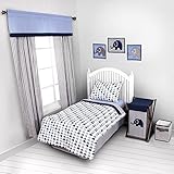 Elephants Blue/Grey 4 pc Toddler Bedding Set by Bacati [並行輸入品]