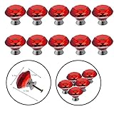 YUYIKES 12個直径40 mmクリアクリスタルガラスダイヤモンド形状キャビネットノブ食器棚引き出しプルハンドル、Come With Screws 40 mm HGOT0341