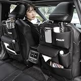 プリウス 専用 シートバックポケット 車 収納ポケット 後部座席用ドリンクホルダー ティッシュケース PRIUS プリウス 60系 50系 30系 アクセサリー 内装パーツ キックガード 小物入れ 大容量 多機能 カー用品 便利グッズ 車内 (2個セット ブラック)