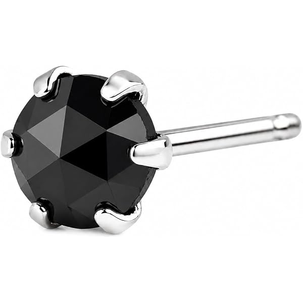 Amazon | [ハッピーグッツショップ] プラチナ ピアス ブラック
