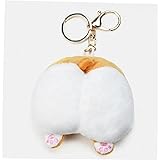 [Onsinic] 10cm かわいい動物 漫画 コーギー お尻 犬 ロバ Pp プリント ミニプラッシュ 面白いバッグ Xmas キーホルダー ソフト スティフテッド ペンダント
