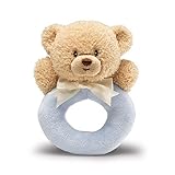 Gund Baby Ring Rattle Blue, Teddy, 6" by GUND [並行輸入品]