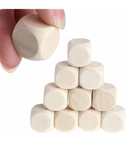 Amazon.co.jp: 空白のサイコロ - 10 個の木製キューブ クラフト
