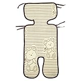 【2点セット】 ベビーカー チャイルドシート ベビカー用さらさらシート クールシート 天然植物繊維 涼しい 接触冷感 通気 抗菌 夏 ベビーカー用　 (ブラウン)