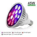 Derlights 45W LED植物育成ライト 電球 サンプランター 水耕栽培ランプ 室内用 口金E26 植物育成用ランプ プラントライト 園芸 観葉植物 水耕栽培 (45ワット相当)