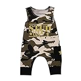 夏　赤ちゃん　プリント　迷彩 ロンパース　ファション　ノースリーブ　　ベビー服　カコイイ　コットン　快適　 (12-24月, 迷彩)