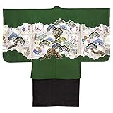 七五三 着物 5歳 男の子 式部浪漫ブランドの着物（正絹）「緑 松に隈取」SR5-17G