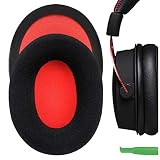 Geekria イヤーパッド Comfort 互換性 パッド HyperX Cloud III/II/Flight/FlightS/Stinger/Alpha/AlphaS ヘッドホンに対応 パッド イヤー/イヤーカップ (ベロア/黒/赤)