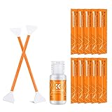K&F CONCEPT センサークリーニングキット 2点セット ダブルヘッド 24mmフルサイズセンサースワブ 20ml クリーナー+10本クリーニング綿棒 センサー専用 クリーニングスティック メンテナンス用品 カメラ初心者向け お手入れ 掃除用品 一眼レフカメラレンズ対応