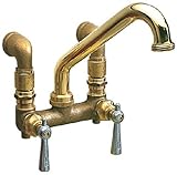 PlumbCraft Two Handle Standard Utility Faucet, Polished Brass, Wall or Sink Mount [並行輸入品]