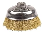 Weiler 14606 Crimped Wire Cup Brush, 5", 0.14" Brass Fill, 5/8"-11 UNC Nut [並行輸入品]