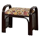 クロシオ ラタンラクラクスツール ミドルタイプ 手すり付き 補助椅子 ラタン 玄関椅子 022713