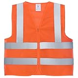 Neiko 53947A Neon Orange Safety Vest with Reflective Strips and Zipper | ANSI/ISEA Standard - Size X