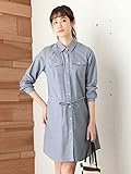Angeliebe エンジェリーベ マタニティ ワンピース 授乳 しやすい ビエラ チェック シャンブレー シャツ ワンピ 妊婦服 産前 産後 前開き 羽織もの M ブルー （ シャンブレー ）