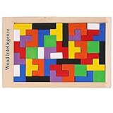 Arshiner Geometric Sorting Board Wooden Shape Sorter 20PCS Puzzle Building Block Toy Bricks for kids