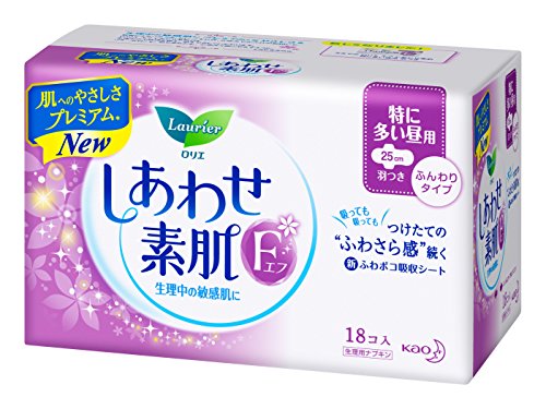 ロリエ エフ しあわせ素肌 特に多い昼用 羽つき 25cm 18コ入
