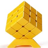 Kancharo メタルキューブ【3x3キューブ日本語攻略法付き】 (イエロー)
