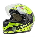 DGF ヘルメットダブルレンズオートバイオートバイフルヘルメットゴーストスパイダーパターン男性と女性のオートバイレーシングフルヘルメットの安全性 (サイズ さいず : XL)