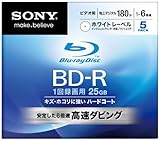 SONY ブルーレイディスク ビデオ用BD-R 追記型 片面1層25GB 6倍速 プリンタブル 5枚P 5BNR1VCPS6