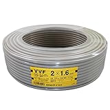 テイコク VVF ケーブル 2CX1.6mm  灰色 100m巻