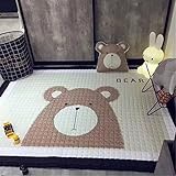 jeteven Baby Play Mat , kidsラグソフトコットン子供Playroom床カーペット、かわいいPlaymatsのリビングルーム装飾、77 x 57インチ Bear JETEVEN
