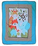 Crazyカート100 %コットンベビーキルト再生マットベッドシートソファーmat- Baby Bestギフト43 " x51 " 43"x51" グレー Elephant