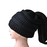 Pawaca ニット帽 レディース 高品質 耳あて付 かわいい 秋冬 防寒 おしゃれ 小顔効果 ニット帽子 ブラック