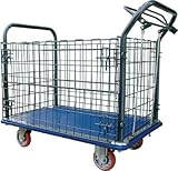 TRUSCO アイケー プレス製運搬車(金網･ハンドブレーキ付)915×615mm 307HB