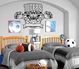 Cartoon Tigersチーム子供部屋装飾壁アートビニールウォールステッカーp195