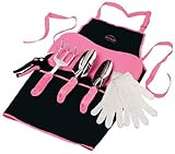 かわいいピンクのガーデニングセット　（エプロン・シャベル・剪定ばさみ等7種類のツールセット）[並行輸入品]