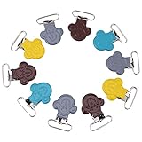 おしゃぶりクリップ、10個ミニサルの形サスペンダースナック加湿器DIYのためのストラップホルダーレザークラフト