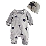 Cutelove　Tシャツ+ストラップズボン+帽子3点セット 男の子　赤ちゃん　秋冬　コットン　可愛い　服セット スーツ レジャー 　開きスナップボタン