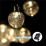 イルミネーション ソーラー ボール型 LEDイルミネーションライト 太陽光充電 電気代０円 6m 30球 クリスマスライト 結婚式 お祭り 祝日 飾り 電飾 ソーラーライト クリスマスイルミネーション