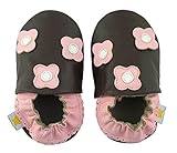 Ministar女の子ベビー乳児幼児Prewalkerレザーシューズ – ブラウンMultiflower カラー: ブラウン
