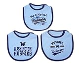 Washington Huskies Infant NCAA本物の3ピースよだれかけセットOneサイズFits All One価格 – OSFA幼児用