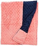 Cozy Wozy Signature Minky Baby Blanket, Navy Blue/Coral, 30 x 36 by Cozy Wozy