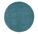 Sweethome Stores COZY2766-ROUND Shaggy Rug 5'3 Round Turquoise [並行輸入品]